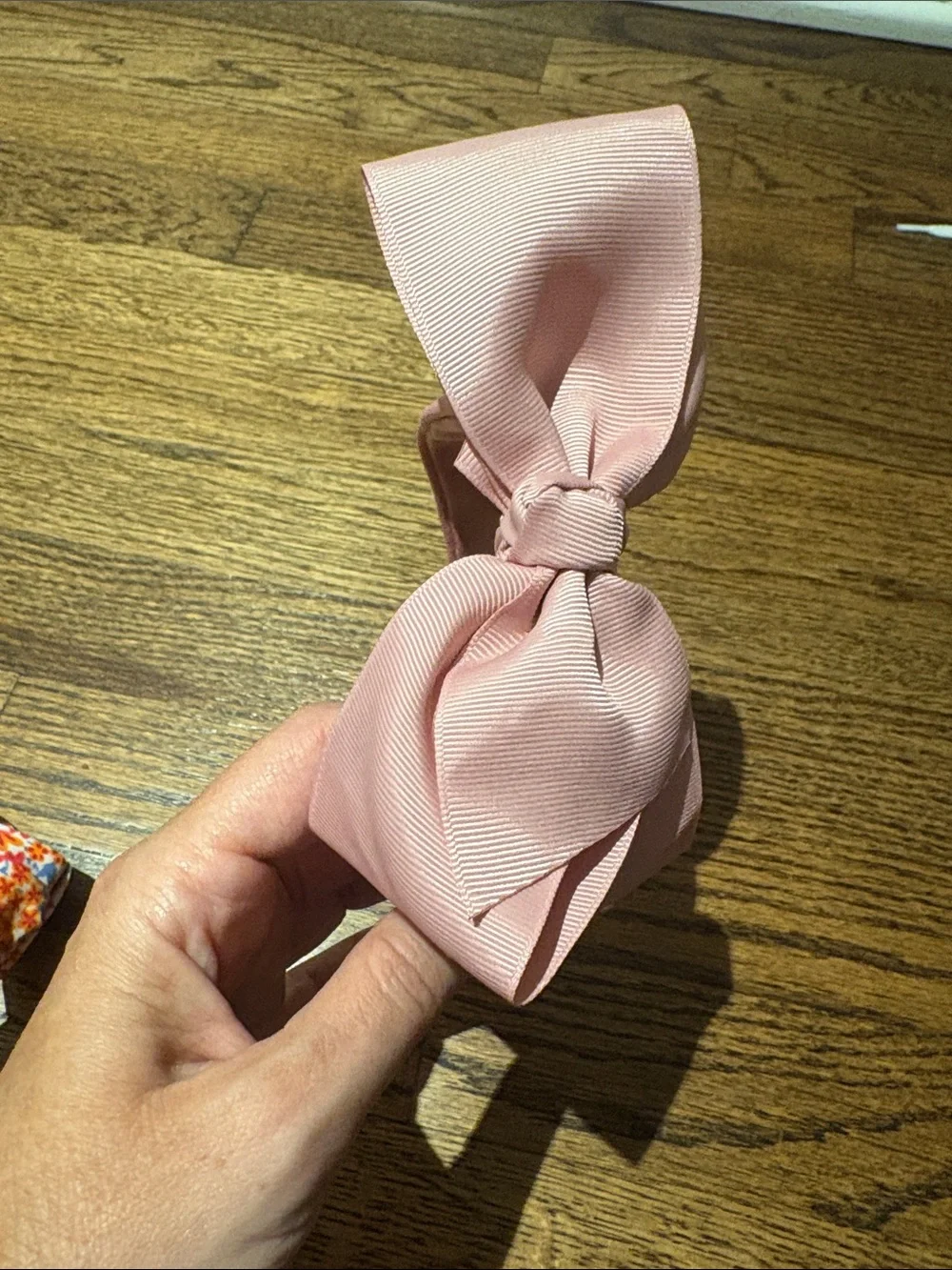Crewcuts light pink grosgrain bow headband